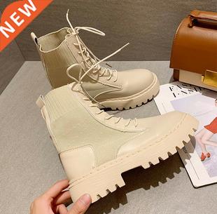 Ankle Boots for Women 2020 Autumn Motorcycle Boots Thick Hee