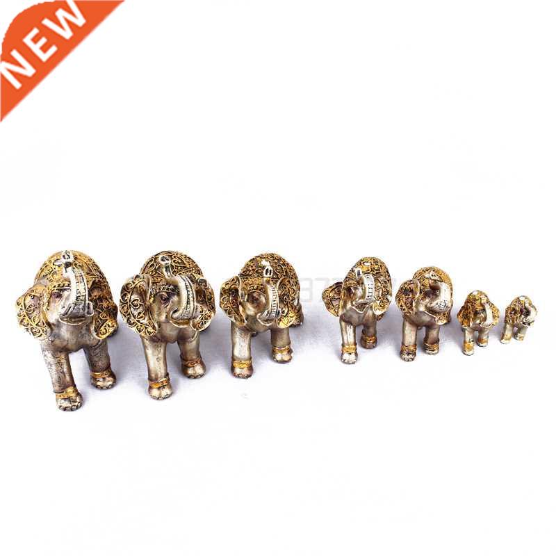 7Pcs/Set Feng Shui Elephant Statue Ornaments Lucky Wealth