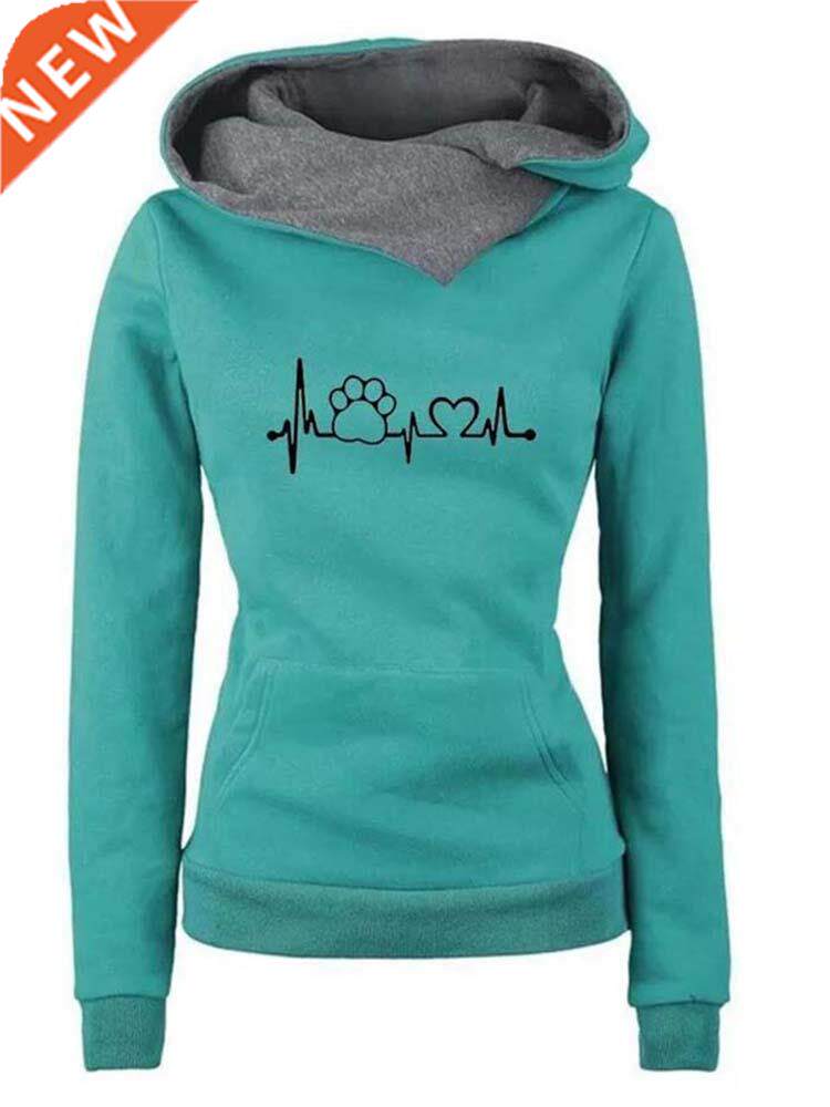 Autumn Winter Hoodies Women Pattern Embroidery Long Sleeve F