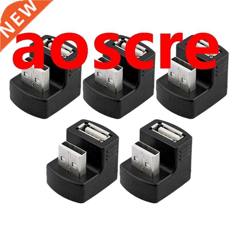5 Pack Down Angle USB 2.0 Adapter a Male to Female Extension