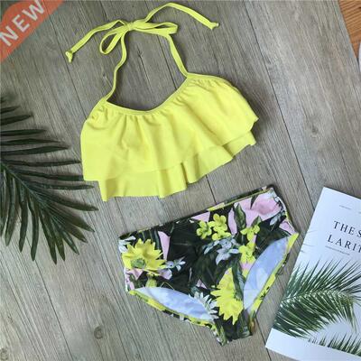 Children Girls Bikini Set 2021 Falbala Two-Pieces Swimming S