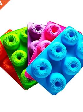 6-cavity Silicone Donut Baking Tray Non-stick Mold Making To