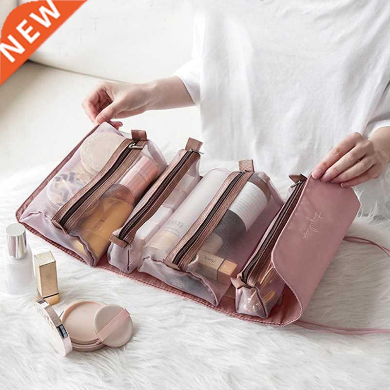 Travel Cosmetic Bag Women Mesh Make Up Box Bags Beautician T