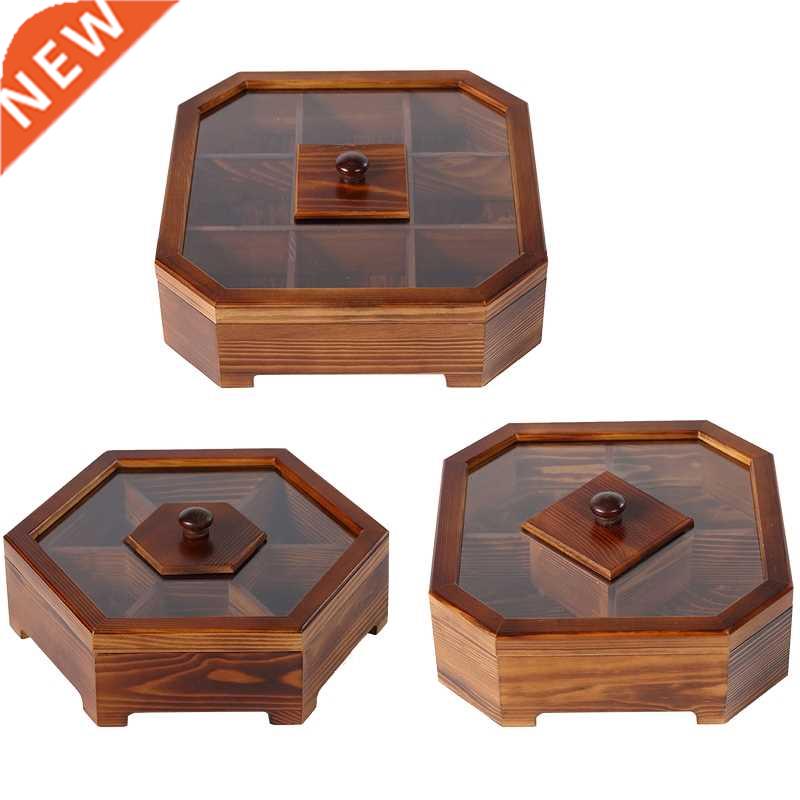 Solid Wood Snack Box Chinese Style Divided Grid Dried Fruit