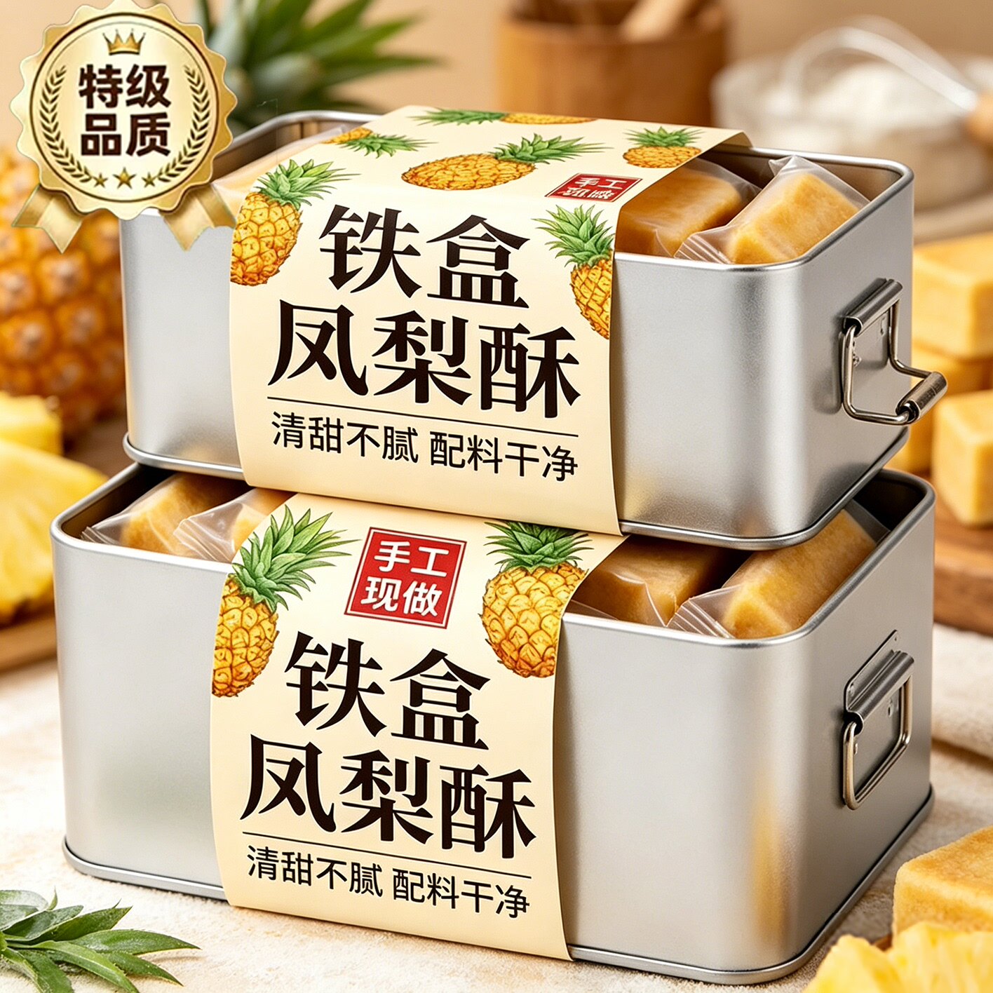 央妈推荐凤梨酥铁盒子原装进口台湾正宗凤梨酥中式糕点官方旗舰店