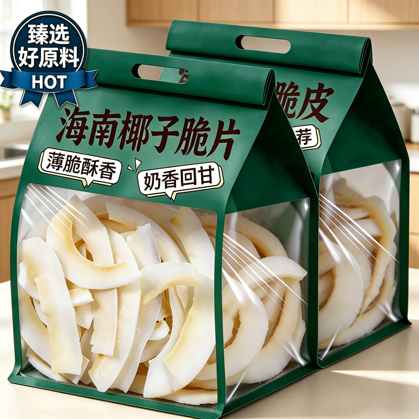 海南特产椰子脆片官方旗舰店正品商用无添加烘焙休闲烤椰子片零食