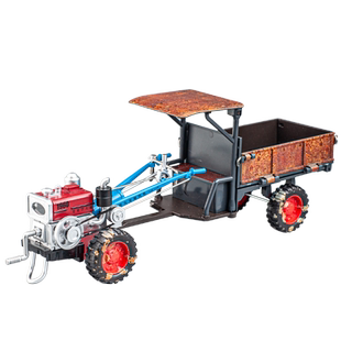 手扶拖拉机仿真复古老式汽车模型合金收藏车模摆件儿童玩具男孩