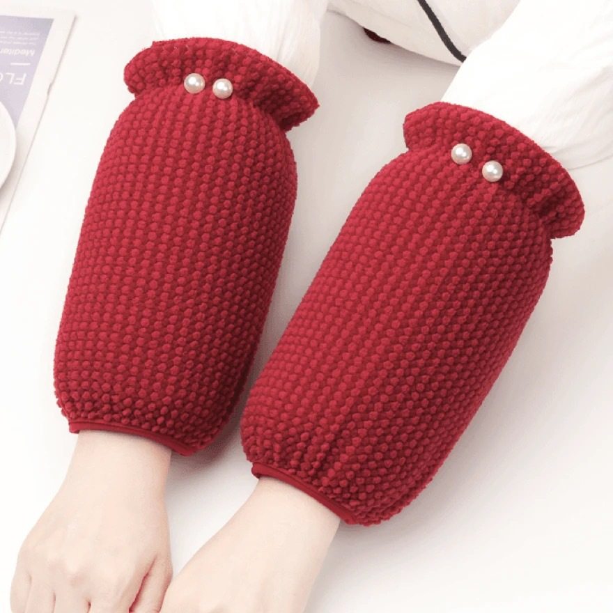 袖套女秋冬季短款珍珠绒布防污套袖办公室上班防脏袖头羽绒服护袖