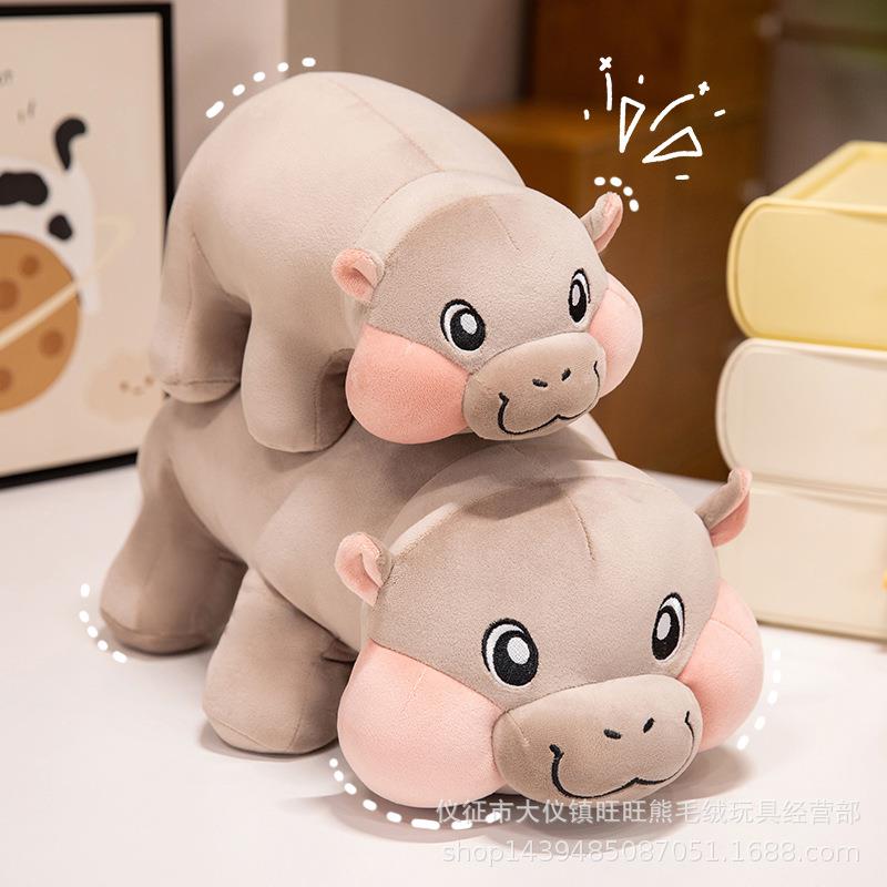 旺旺熊跨境新moodeng hippo plush泰国考丘小矮河马毛绒玩具弹跳