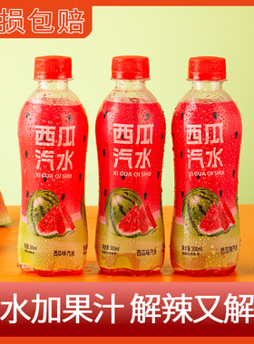 【新日期】西瓜味汽水300ml*9瓶夏天冰爽汽水清爽解腻口感浓郁0卡