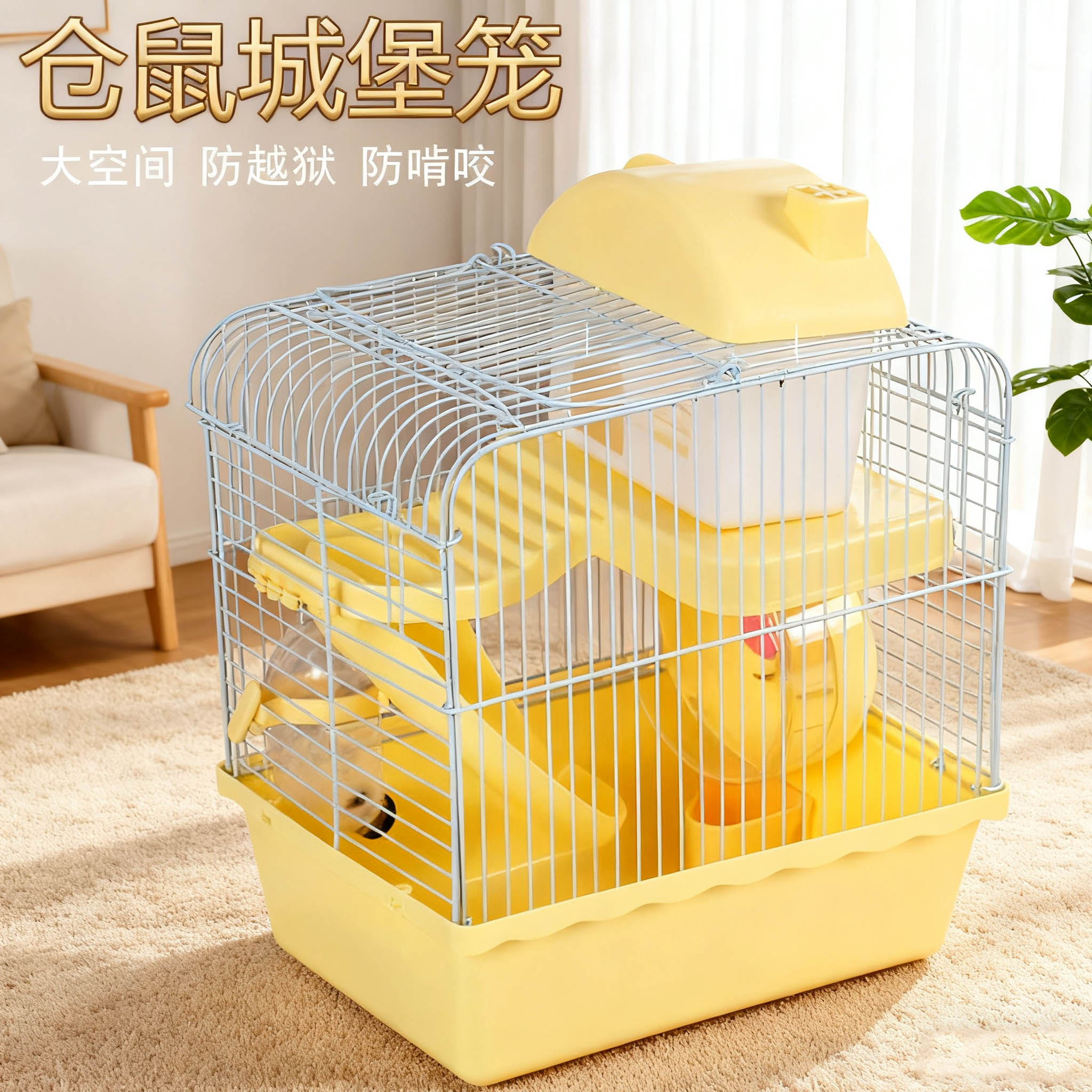 小仓鼠笼子防越狱双层大城堡