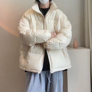 立领外套男棉服冬季日系小清新加厚棉袄潮流上衣青少年保暖棉衣