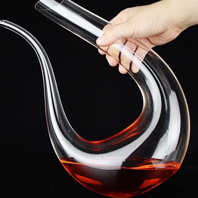 欧式家用水晶玻璃U型红酒醒酒器个性创意调酒器红酒杯套装一体架-封面