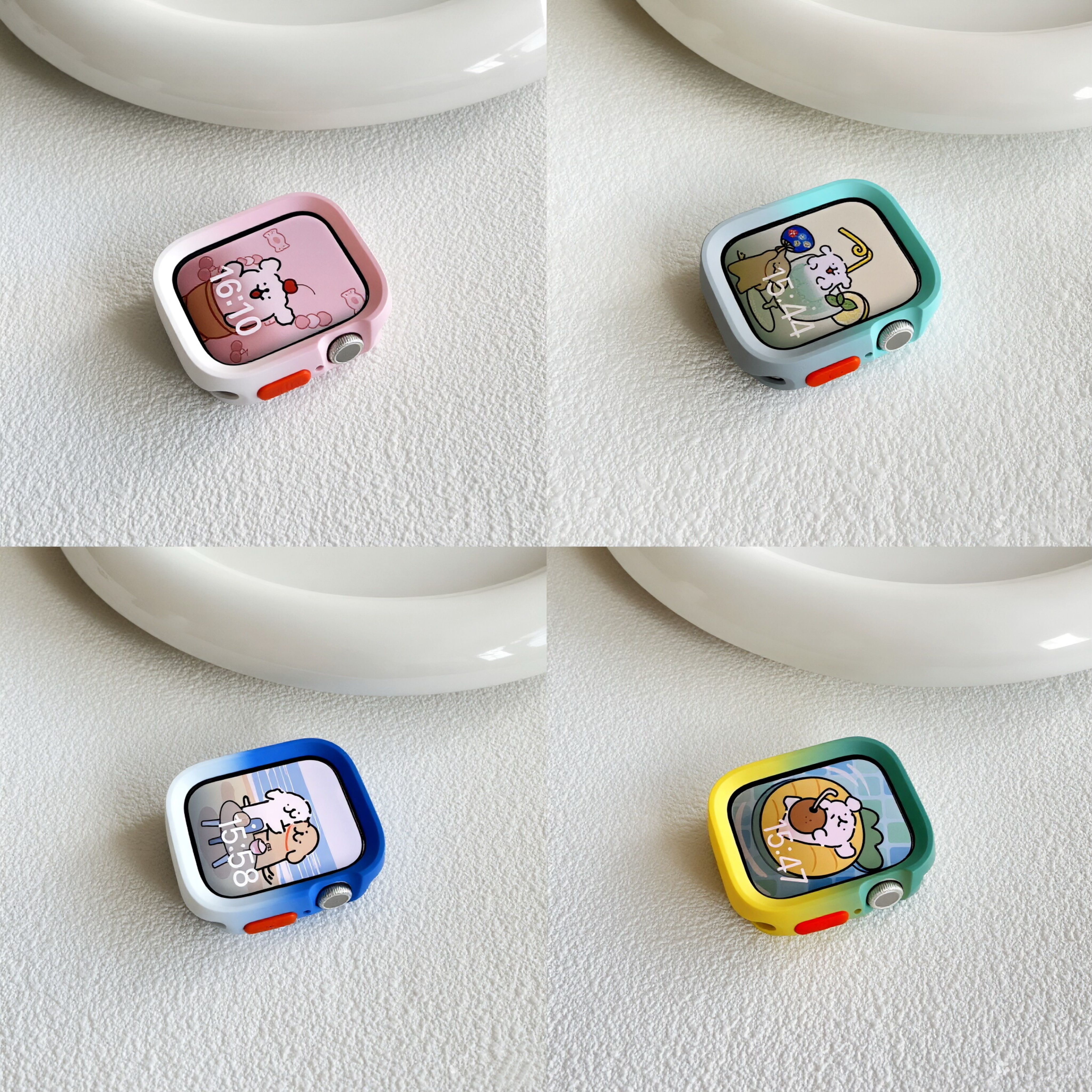 苹果手表s10保护壳s11彩色渐变软壳适用applewatch8765硅胶保护套