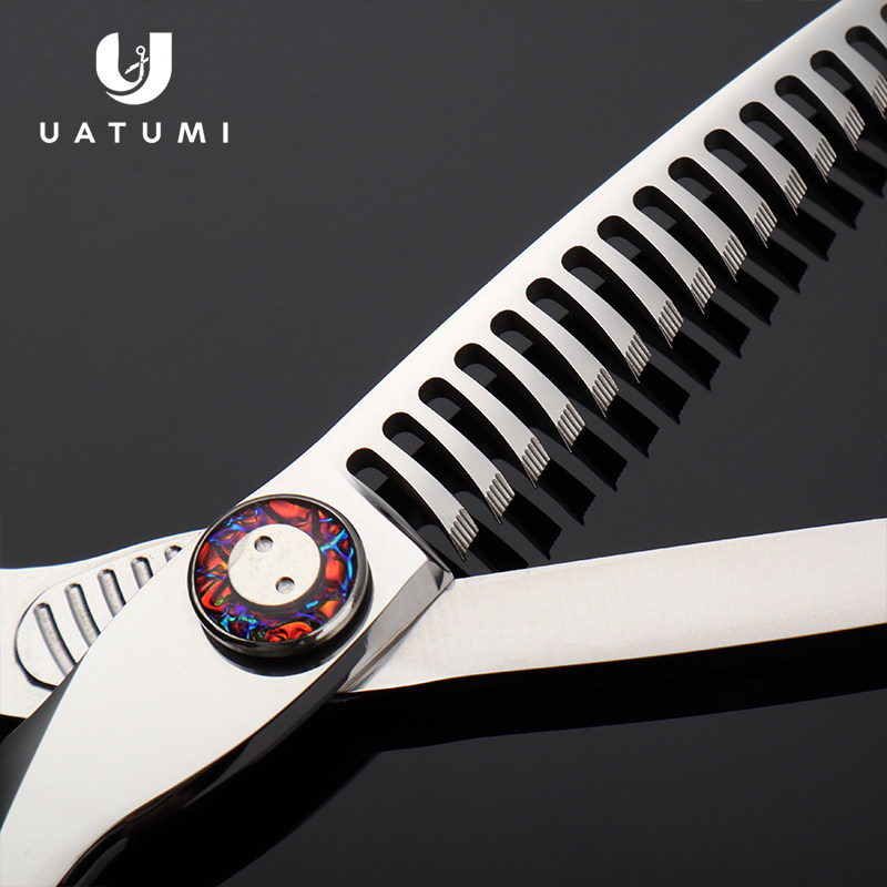 UATUMI 专业美发剪刀6.8寸发型师专用大鲨鱼平剪牙剪理发店师发廊