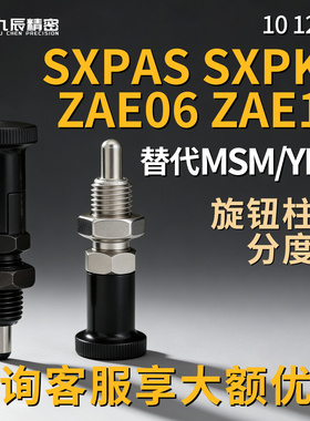 旋钮柱塞SXPAS SXPKS 10 12 16 细牙复位ZAE06 ZAE16-M10 M12 M16