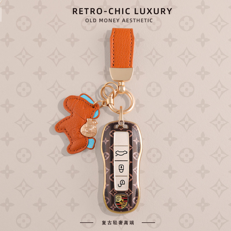 保时捷帕拉梅拉钥匙套新款panamera轻奢全包911汽车扣帕美老花壳