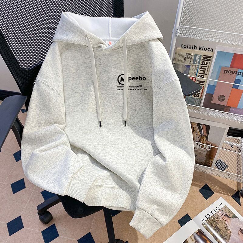 休闲连帽卫衣男学生简约字母卫衣连帽学生休闲卫衣外套男生
