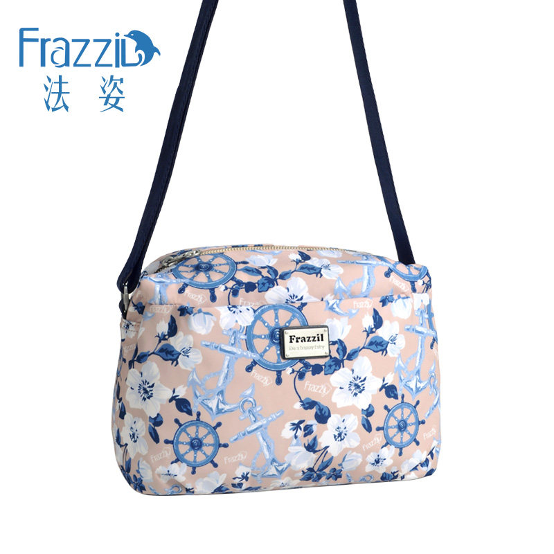 Frazzil/法姿女包斜挎包休闲尼龙包原创花色小单肩软包轻便妈妈包