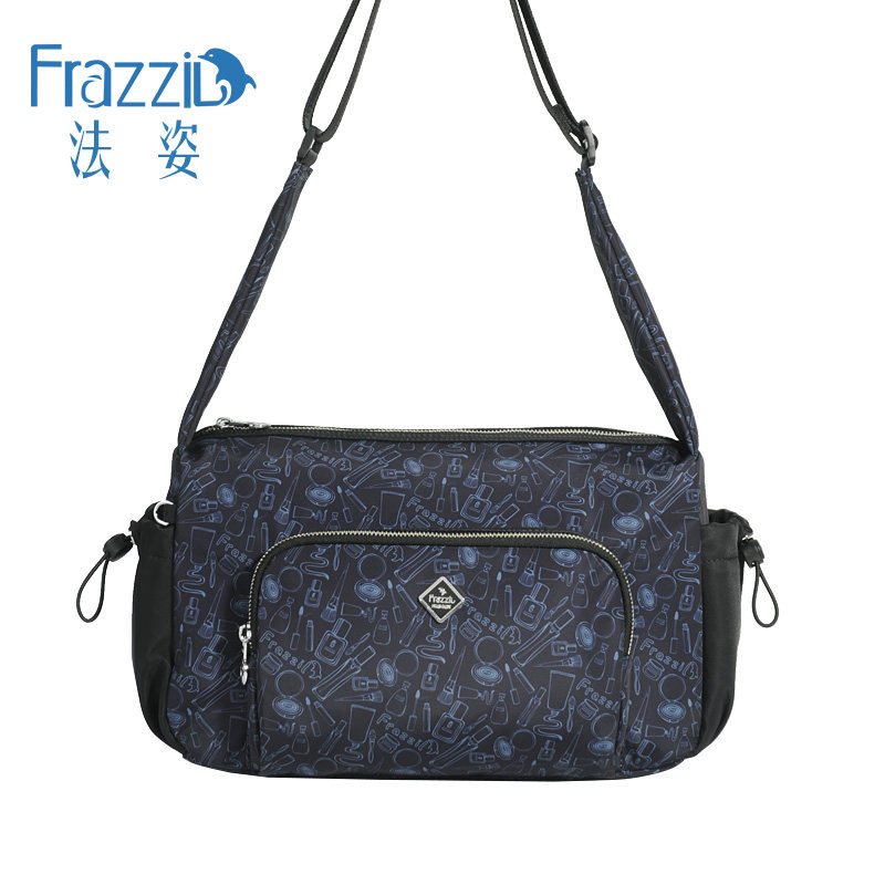 法姿包包女斜挎包新款时尚轻便花色包尼龙布包休闲妈妈单肩小方包
