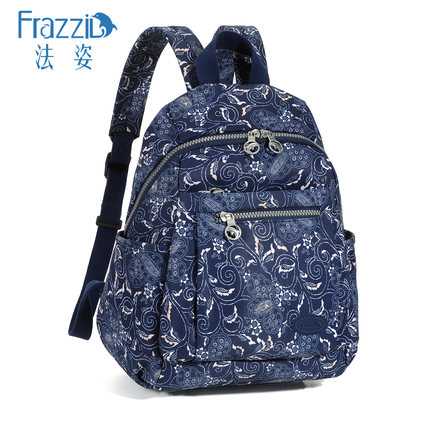Frazzil/法姿女包双肩包新款轻便简约尼龙帆布包妈妈大背包旅行包