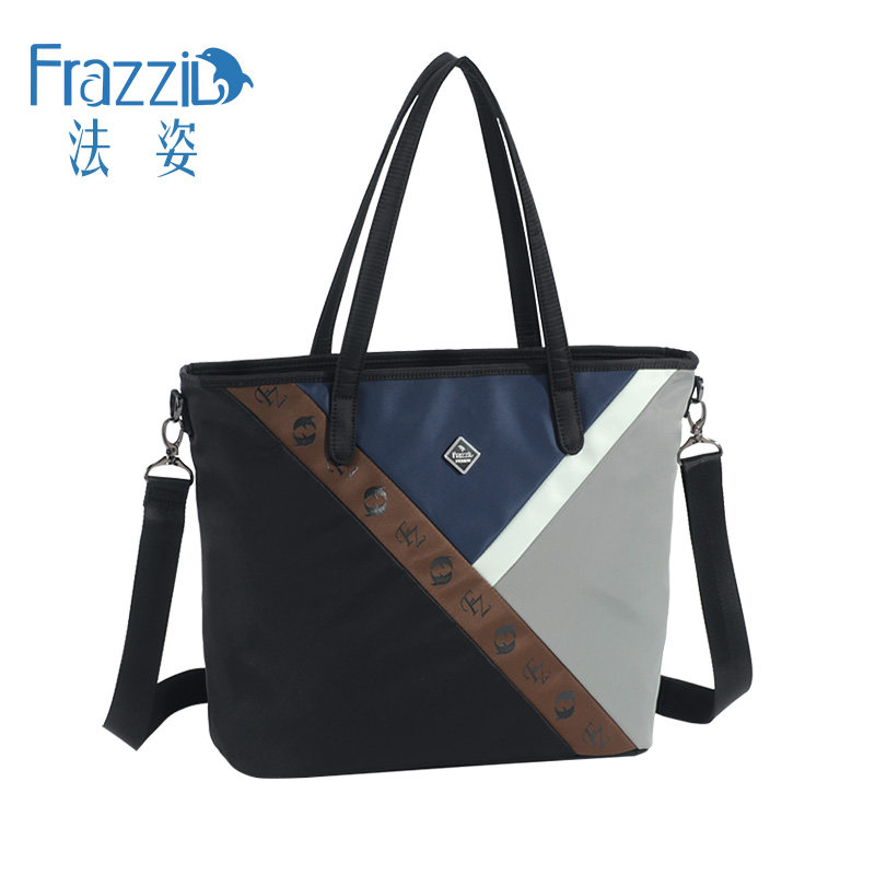 法姿新款2024单肩包女时尚尼龙布斜挎包简约大号手提包轻便妈咪袋