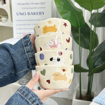 饭碗个人专用陶瓷碗家用2025新款高颜值可爱米饭碗早餐碗吃饭碗