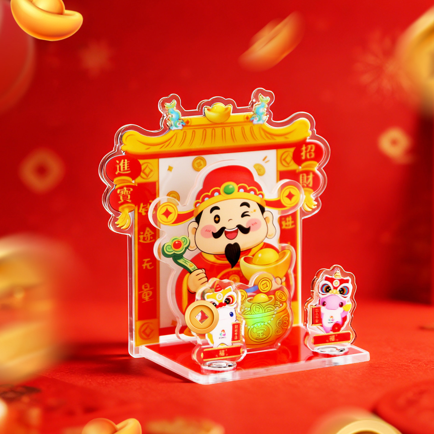 大湾鸡财神冰箱贴可磁吸亮灯马年新年招财摆件新款喜庆文创春节图片