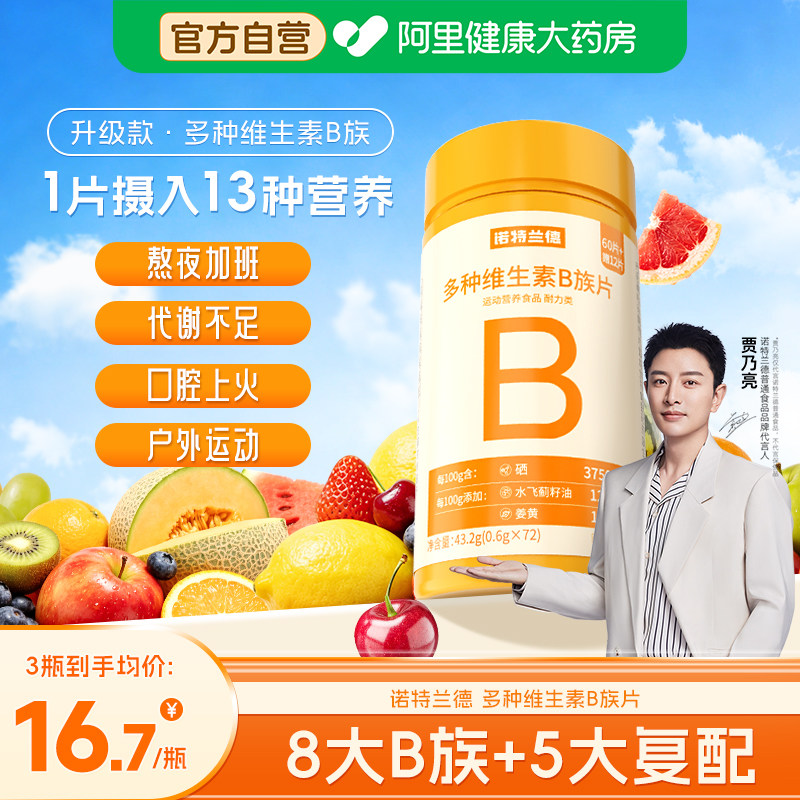 诺特兰德多种维生素B族复合片男女士专用vb维b2b12咀嚼片官方正品