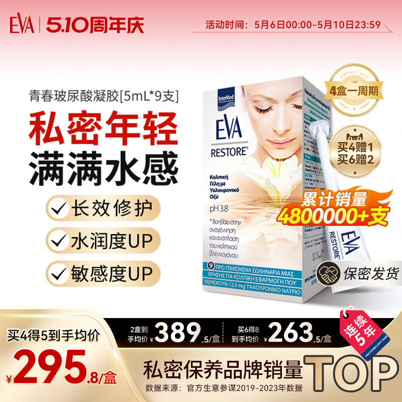 希腊EVA进口青春玻尿酸女性私密护理水润修护凝胶效期至27年3月