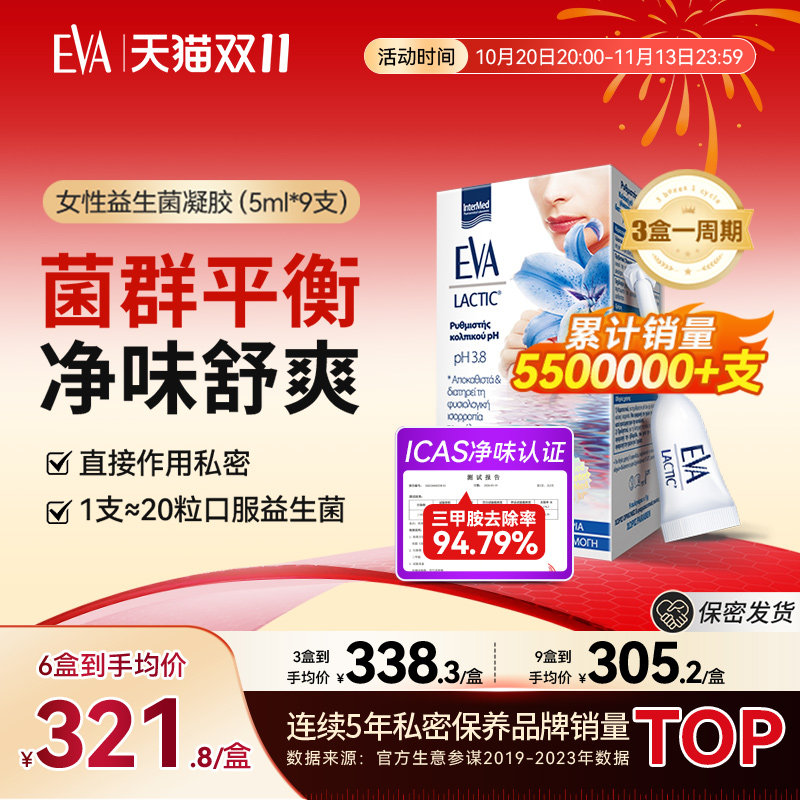 希腊EVA女性益生菌凝胶私密保养护理私处清洁乳酸杆菌效期27年9月