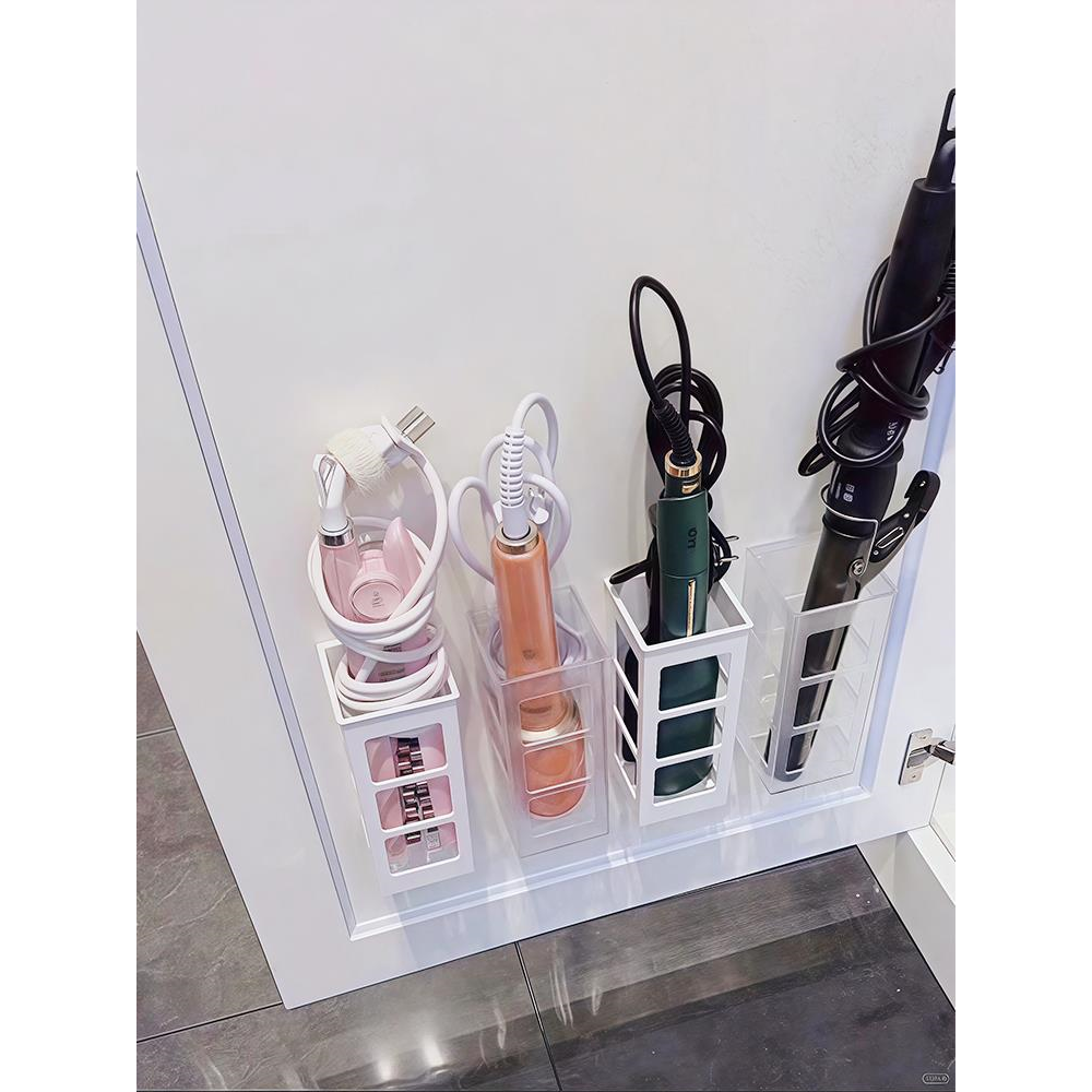 【浴室好物】卷发棒置物架吹风机支架废弃洗脸巾收纳盒厕所免打孔