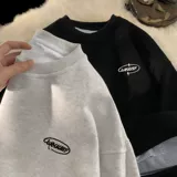 Комплект, демисезонная толстовка, утепленная универсальная куртка, в американском стиле, коллекция 2023, круглый воротник