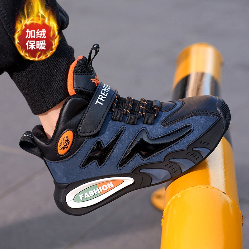 剑桥品牌儿童棉鞋男童二棉运动鞋2025新款冬季防水加绒保暖跑步鞋