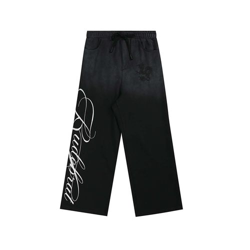 (noE)日晒水洗侧腿刺绣baggy卫裤