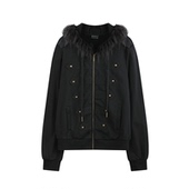 noEmosen 卫衣 型连帽秋季 noE 酵洗宫廷铆钉复古毛领着正肩版