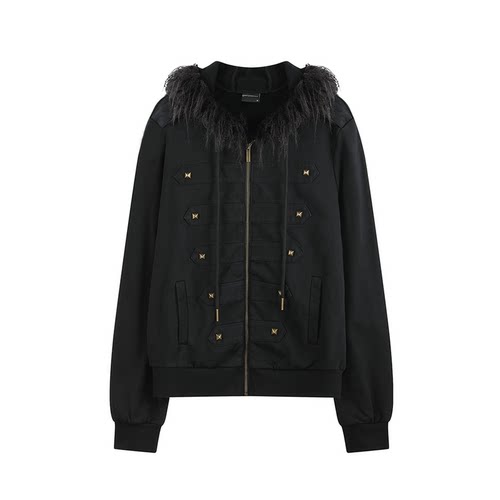 (noE)酵洗宫廷钉复古毛领卫衣