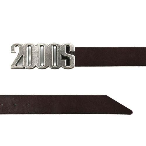 noE金属做旧腰头扣棕色皮带