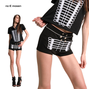noE mosen 宫廷拿破仑特殊锁链刺绣修身 女款 休闲短裤