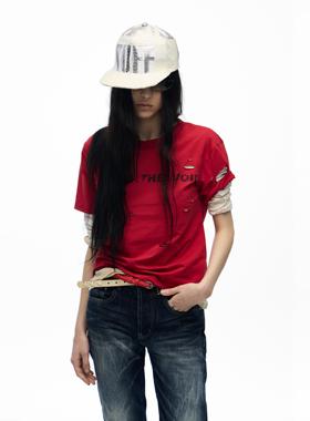 no E mosen(noE)ENTER THE VOID 遁入虚无修身破洞凉感冰支棉短袖