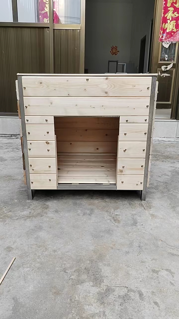 可定制室外实木狗窝防水防雨户外狗房子田园犬农村土狗屋四季通用