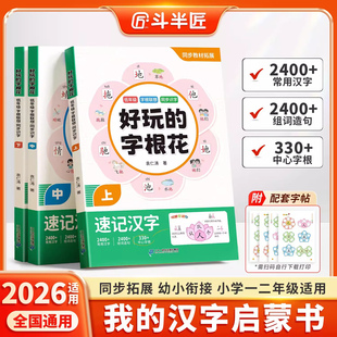 【斗半匠】好玩的字根花 速记启蒙汉字2026新版小学生语文一二年级幼小衔接同步生字组词造句趣味象形识字儿童识字书幼儿认字大全