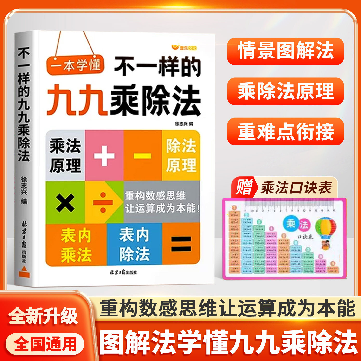 2026新版图解不一样的九九乘除法专项训练大全混合练习题表内乘法表内除法口诀表口算竖式计算题上册下册小学生数学思维训练二年级
