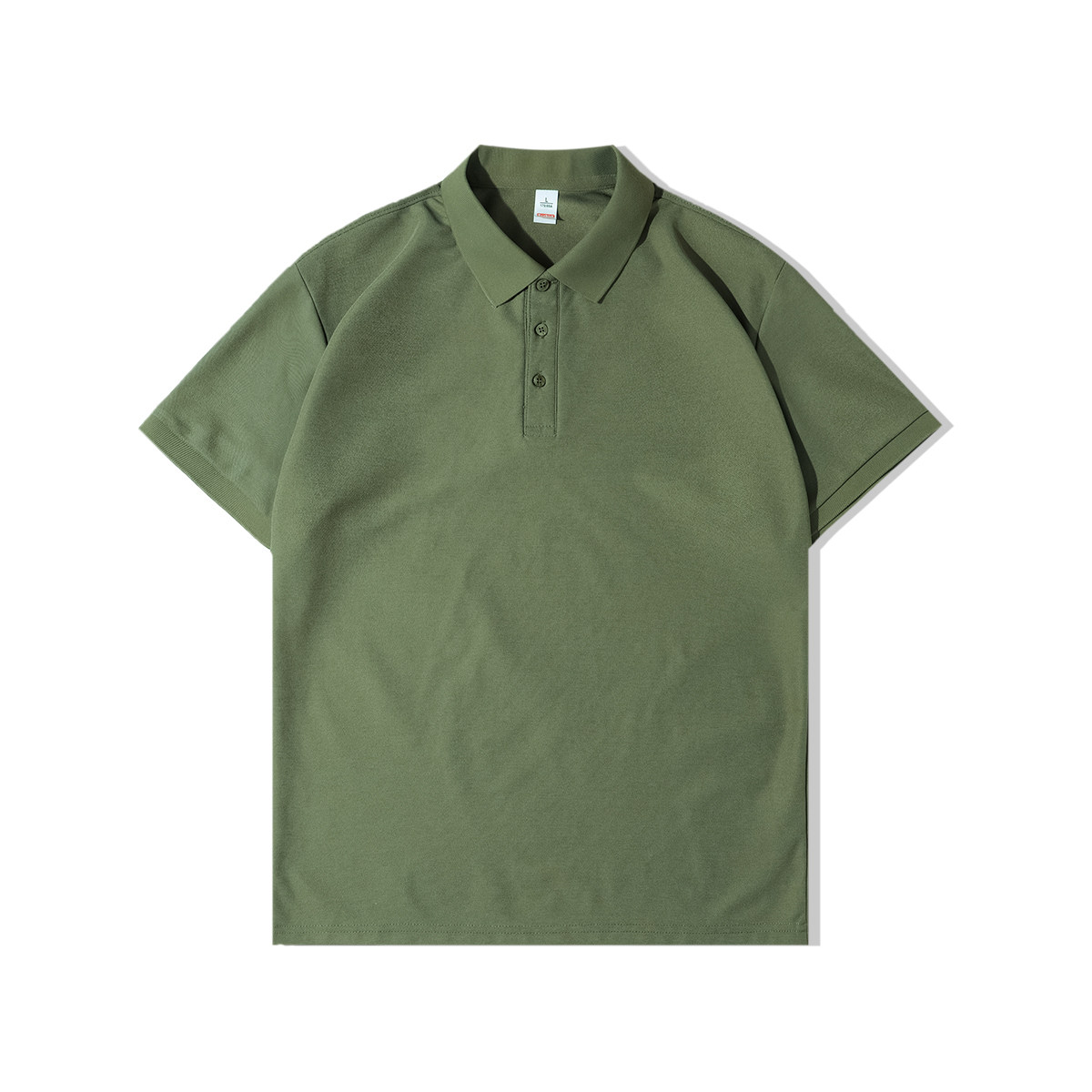 일본식 단순함  브릭 레드 헤비급 다용도 옷깃 반팔 티셔츠 루즈 캐주얼 반소매 여성 및 남성용 폴로 탑