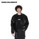 机车复古打褶铆钉夹克皮衣外套 VALRENCE美式 王鹤棣同款 VANN