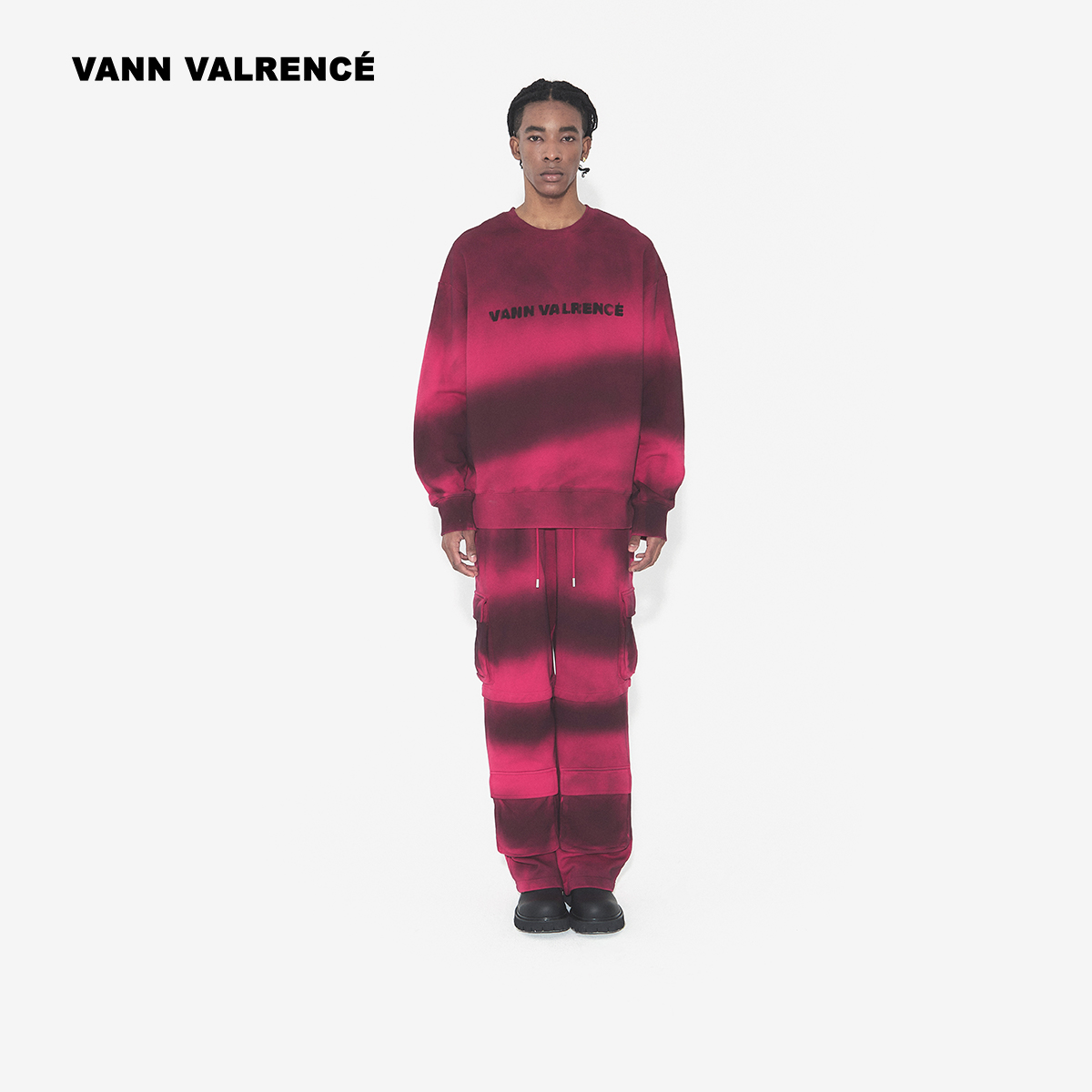 【汪苏泷同款】晕染红卫衣裤套装