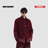 张杰同款 VANN VALRENCE 韩国进口面料烫钻限定色丝绒衬衫 外套