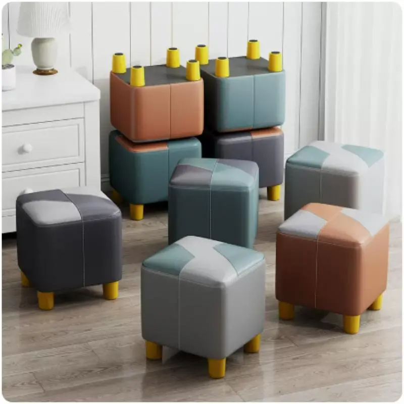 凳子家用小板凳门口穿鞋凳客厅沙发凳创意茶几矮凳网红轻奢小凳子