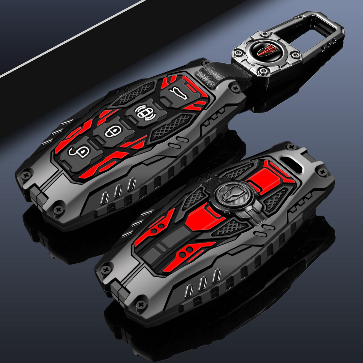 红旗时尚高级感撞色机甲风钥匙套