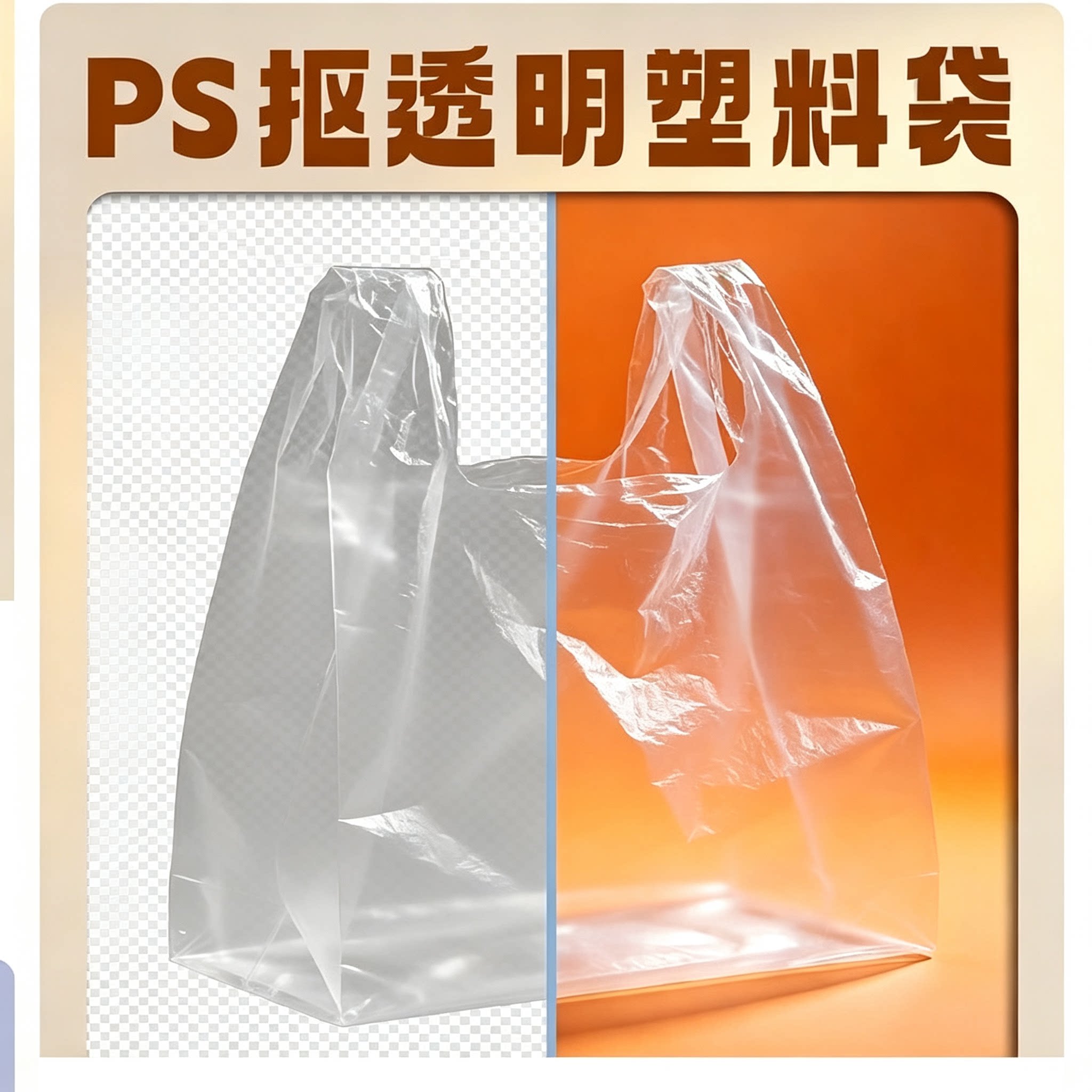PS抠透明塑料袋教程半透明物体抠图处理技巧教学